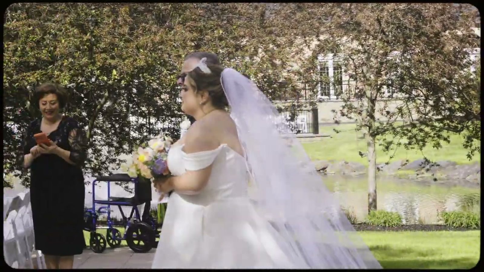 Bridal processional down the aisle at Bucks County wedding