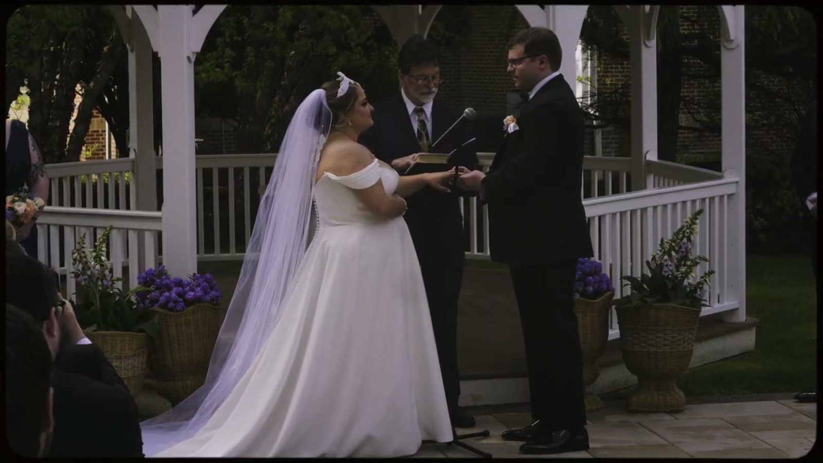 Wedding ring exchange ceremony moment