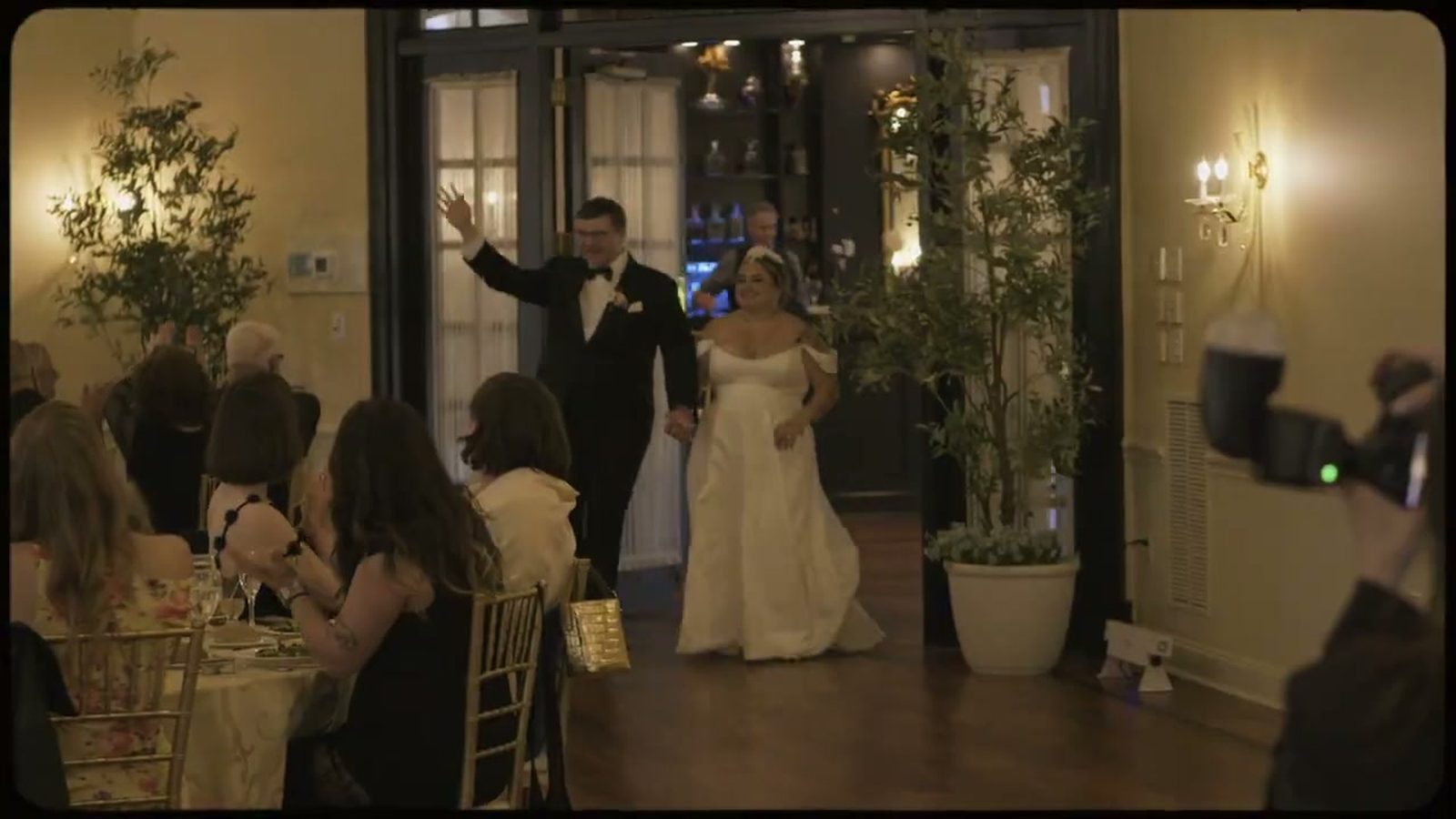 Joe and Assunta grand ballroom wedding reception entrance in Bucks County PA